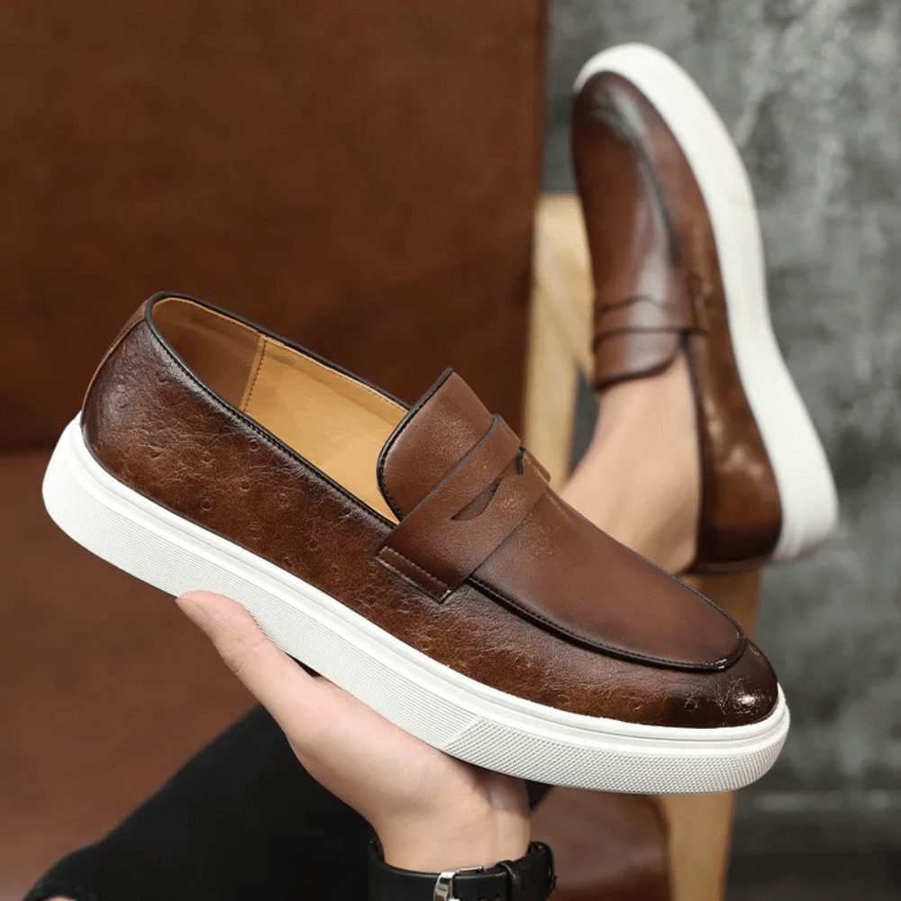 Leather Moccasin Slip-On for Men by Verno